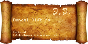 Dencsi Diána névjegykártya